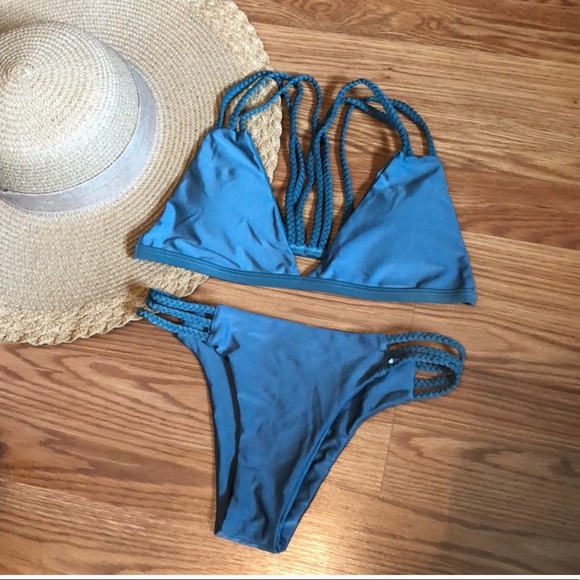 Free People Other - Teal Braided Cheeky Bikini